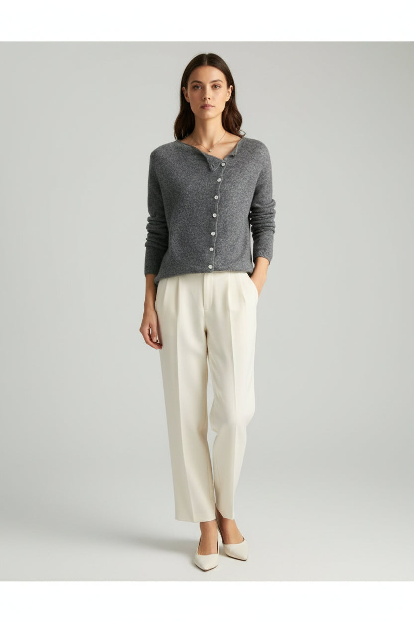 ルガーネ - スタイリッシュボタン付きエレガントな女性用カーディガン、快適なフィット感