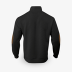 ルガーネ - メンズプレミアムケーブルニットセーター、エルボーパッチデザイン