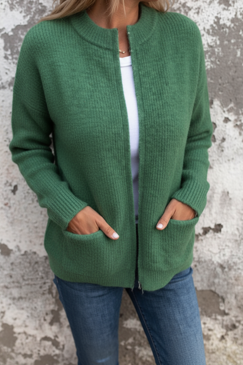 ルガーネ - レディースジッパー付きソフトシェルジャケット